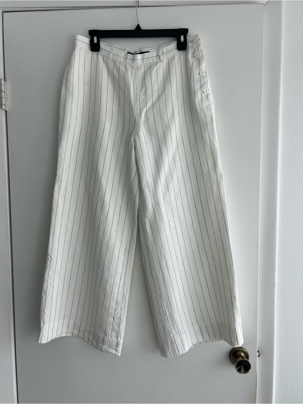 Ralph Lauren White Trousers with Subtle Blue Trim